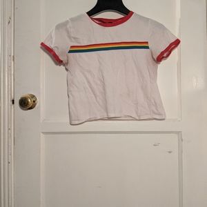 LGBTQ+ Pride rainbow crop top shirt